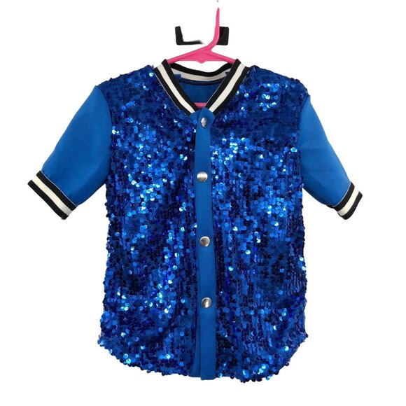 Weissman Dance Jacket Girls SC Used Sequined Blue - Picture 1 of 7